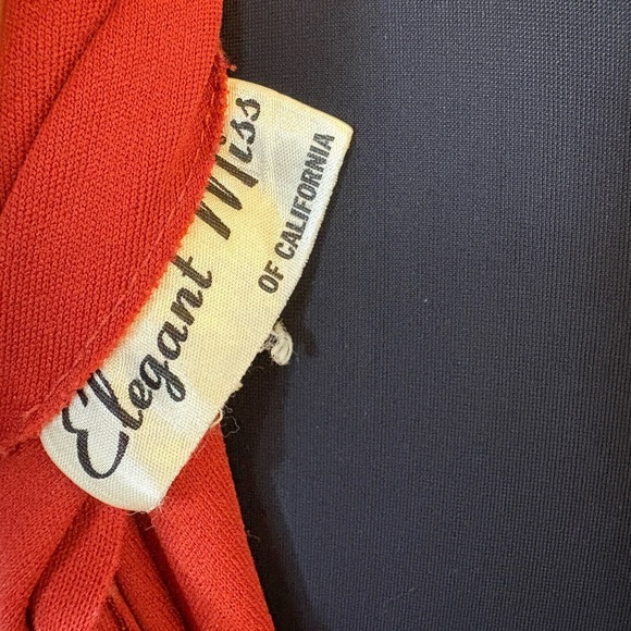 Vintage Elegant Miss Of California Orange A-Line Dress with Notched Collar - Picture 16 of 16